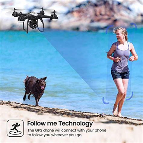 Drone with 1080P HD Camera, Potensic T18 GPS FPV RC Quadcopter with Adjustable Wide-Angle WiFi ...