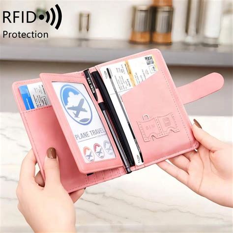 Porta Pasaporte Moda Con FuncióN De Bloqueo Rfid Porta Tarjetas De