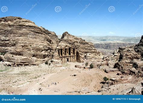 Monastery in Petra, Jordan stock image. Image of tourist - 18967115