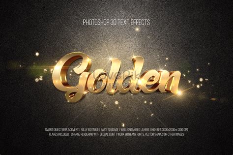 Shining 3d Golden Font Effect Design Graphics Image Picture Free