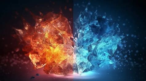 Smoky Ice And Fire Background Desktop Wallpaper Pc Wallpaper