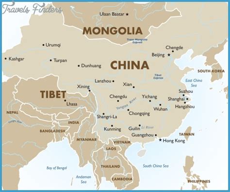 China map mountains - TravelsFinders.Com