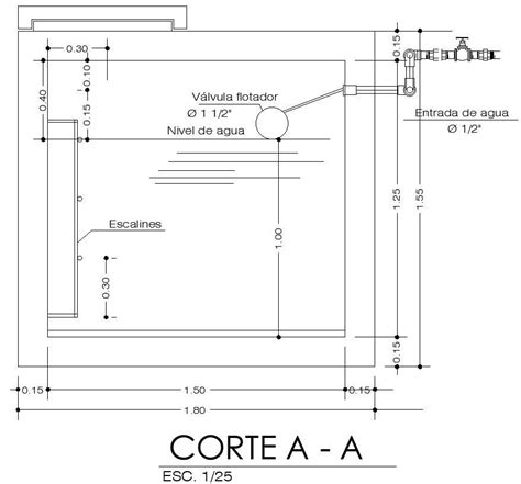 Cross Section Of Cistern Tank Design In Detail Autocad D Drawing Cad