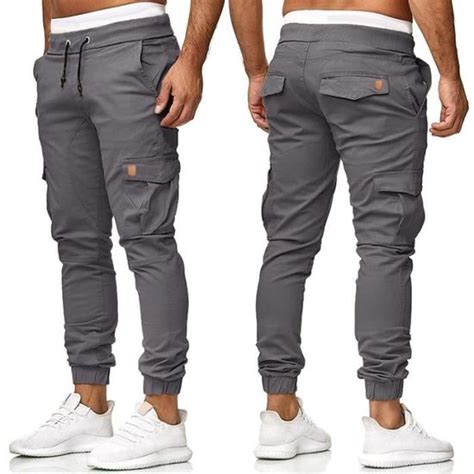 Tenue Professionnelle Pantalon Cargo Pour Homme Jean Skinny Gris Taille