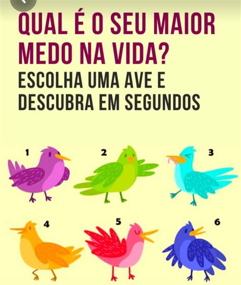 Qual O Seu Maior Medo Na Vida Escolha Uma Ave E Descubra Em Segundos