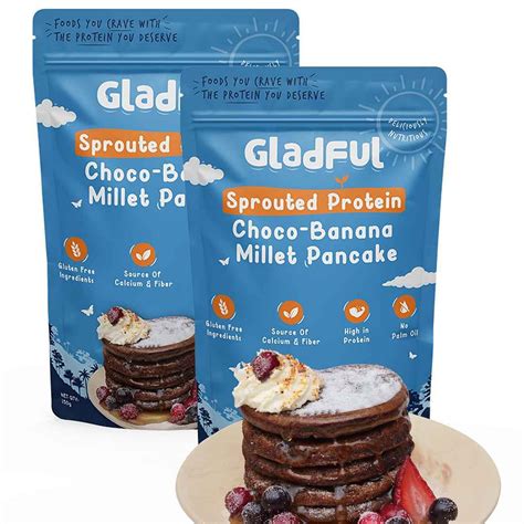 Gladful Sprouted Pancake Choco Banana With Millet Lobia Masoor Protein