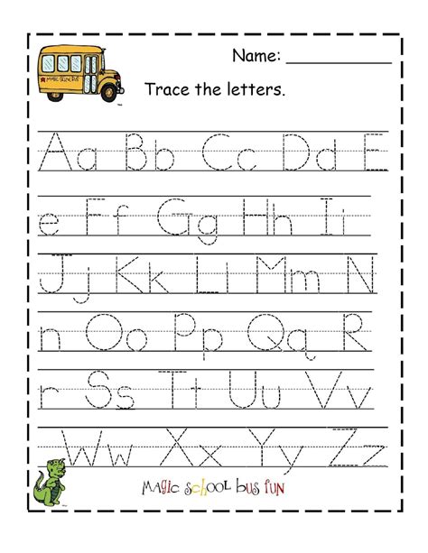 Alphabet Tracing Worksheet Az