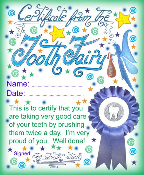 Tooth Fairy Certificate Template Free Best Template Ideas