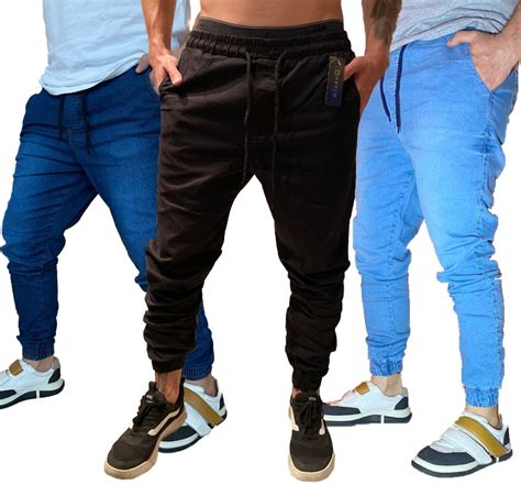 Kit 6 Calça Jogger Masculina Com Lycra Punho Elástico Frete Grátis