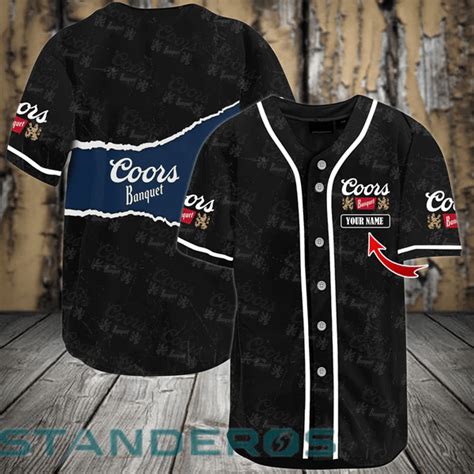 Personalized Black Coors Banquet Seamless Baseball Jersey Dolerstore