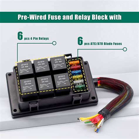 V Pin Car Slots Waterproof Relay Fuse Box With Cable Alexnld