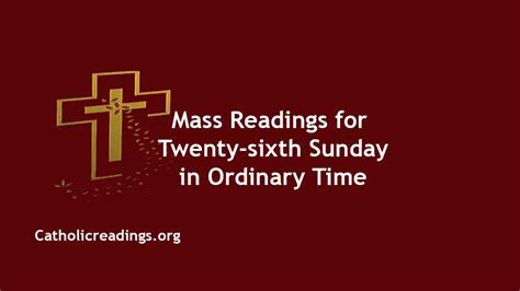 Sunday Mass Readings for October 1 2023 - 26th Sunday in Ordinary Time