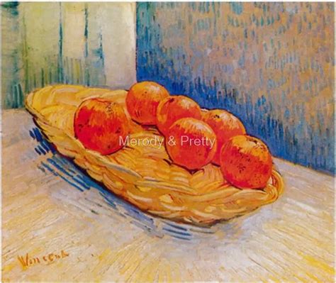 Cestino Con Sei Arance Di Vincent Van Gogh Olio Riproduzione Pittura Su