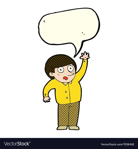 Cartoon man asking question with speech bubble Vector Image