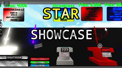 Star Showcase In Killstreak Sword Fighting Universe Roblox