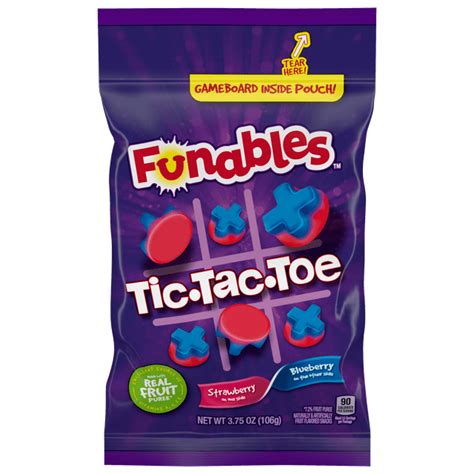 Funables Tic Tac Toe Fruit Flavored Snacks 3 75 Oz Bag