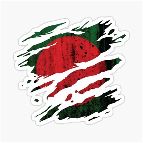 Bangladesh National Flag Scratches Cracks Sticker For Sale By Mohja Design Redbubble