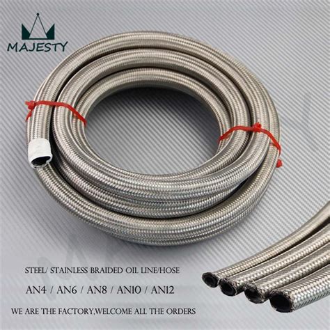 An Stainless Steel Braided An Oil Fuel Gas Line Hose M Feet