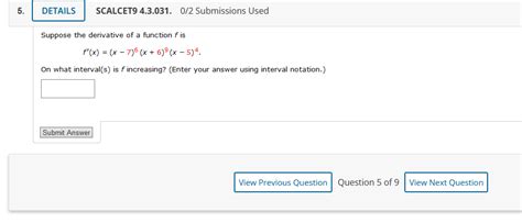 Solved Suppose The Derivative Of A Function F Is F ′ X X