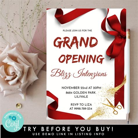 Electronic Grand Opening Launch Party Invitation Template Etsy