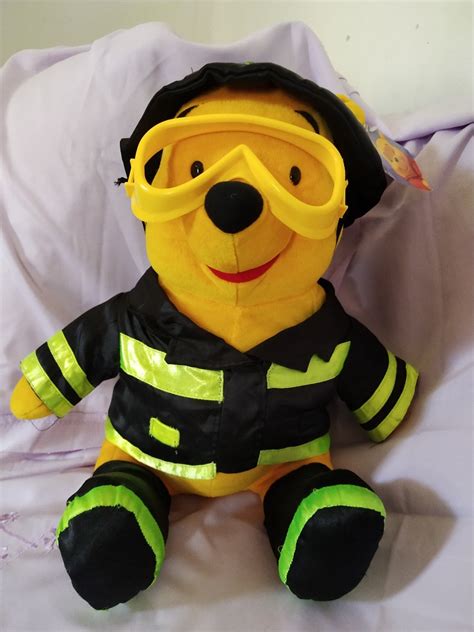 Boneka Disney Winnie The Pooh Firefighter Toys Collectibles Mainan