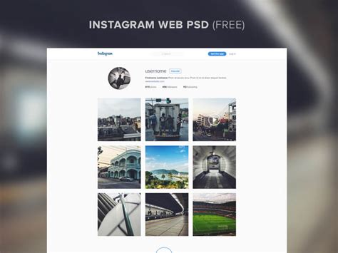 Instagram Website Template PSD