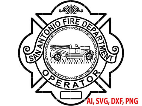 San Antonio Fire Department Badge Logo Seal Custom Ai Vector Svg