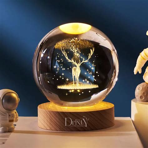 Buy One94store 3D Galaxy Crystal Ball Night Lamp Creative Engraved