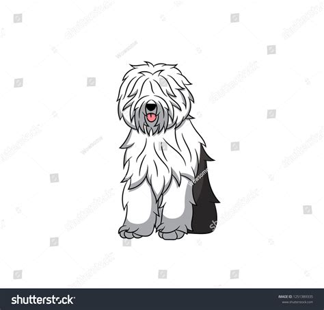 Cute Old English Sheepdog Cartoon Dog Stock Vector Royalty Free