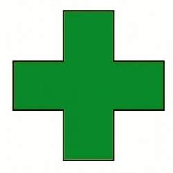 Adhesive Stickers For Marking The Cross Green First Aid Kit