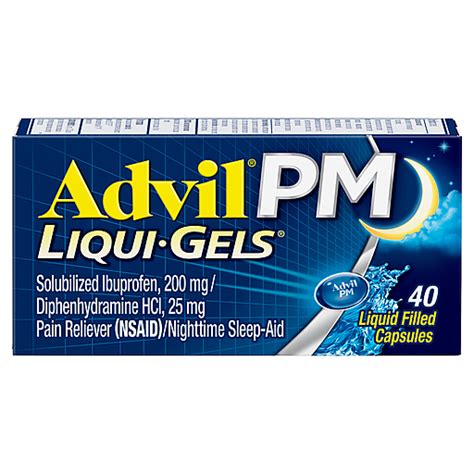 Advil PM Liqui Gels Pain Reliever And Nighttime Sleep Aid Ibuprofen