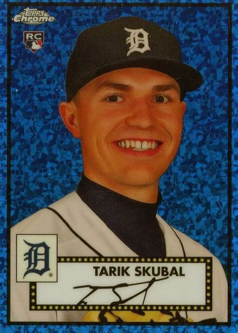 Tarik Skubal Topps Chrome Platinum Anniversary Blue Mini Diamond