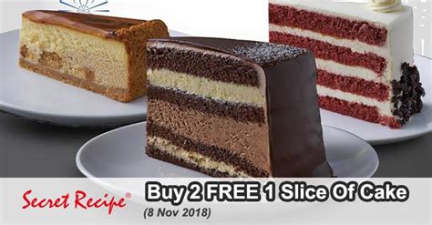 Secret Recipe Buy 2 Free 1 Slice Of Cake 8 November 2018