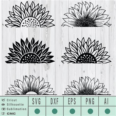 Stitch Sunflower Svg