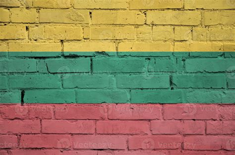 Lithuania Flag Is Painted Onto An Old Brick Wall 13839902 Stock Photo