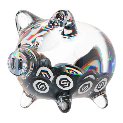 Free Iost Iost Clear Glass Piggy Bank With Decreasing Piles Of Crypto