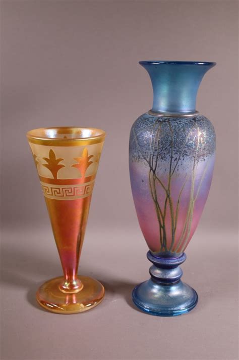 Two Art Glass Vases Redlands Antique Auction