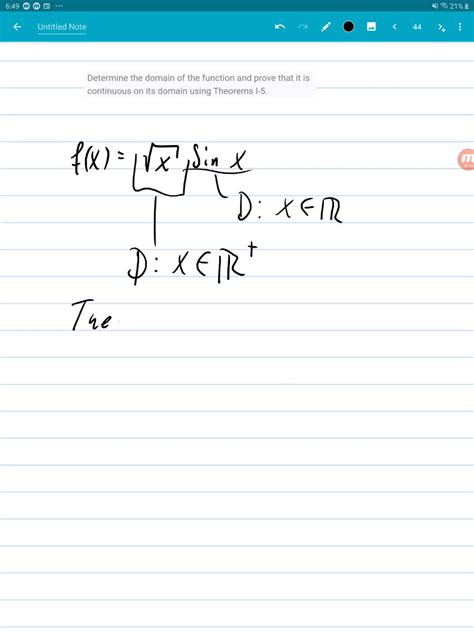 Solved Determine The Domain Of The Function And Prove That It Is