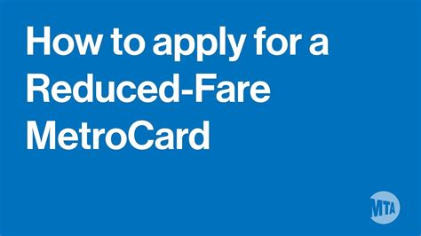 How To Apply For And Replace A Reduced Fare Metrocard Youtube