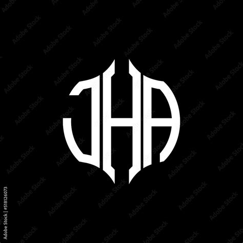 Jha Letter Logo Jha Best Black Background Vector Image Jha Monogram