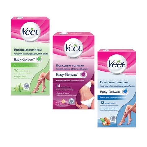 Восковые полоски для зоны бикини: Восковые полоски Veet Линия бикини и ...