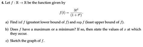 Solved Let Fr→r ﻿be The Function Given Byft3t21t6a