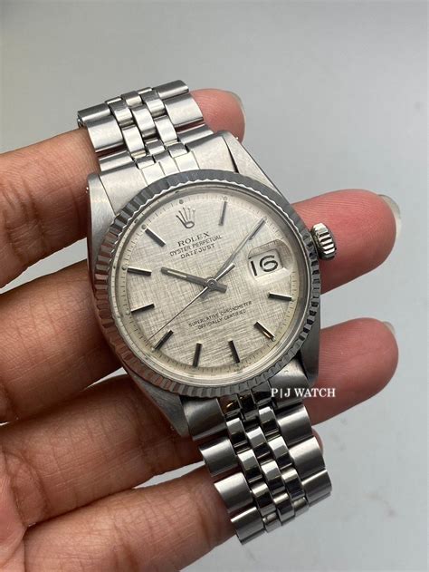 Rolex Datejust 36mm Silver Linen Dial Vintage Watch Ref 1601