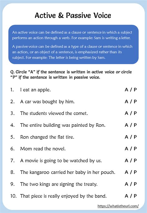 Active And Passive Voice Worksheets With Answers