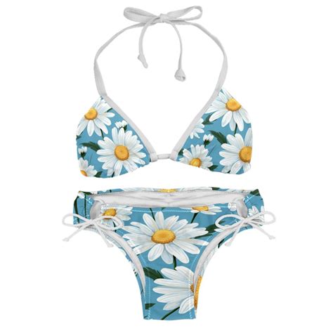 Daisy Detachable Sponge Adjustable Strap Bikini Set Two Pack For