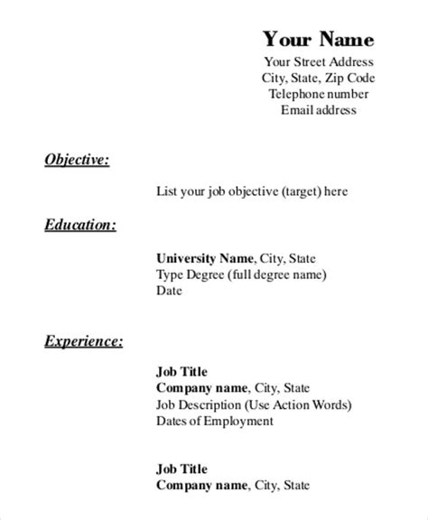 Printable Resume Template 39 Word Pdf Documents Download Free