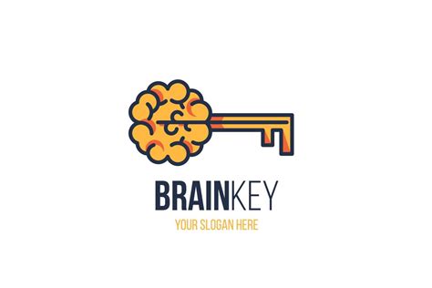 Creative Brain Sign With Key And Slogan Copy Space 16117240 Vector Art