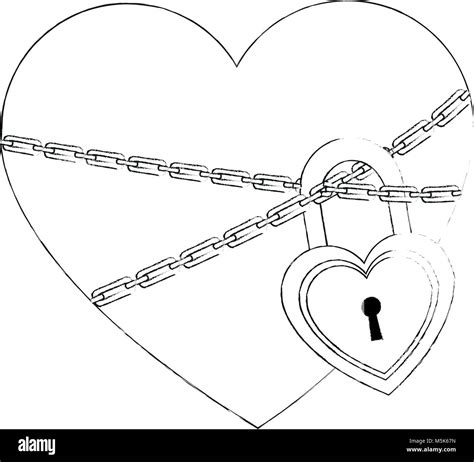 Heart With Chains Drawings