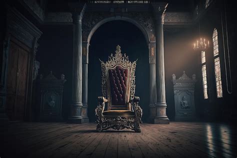 Premium Ai Image Royal Throne Throne Of The King Queen Gloomy Throne