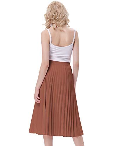 Kate Kasin Womens High Waist Pleated A Line Swing Skirt KK659